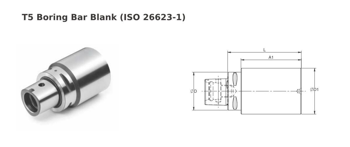 Polygonal Shank T5 Boring Bar Blank Dia 50 L 200 (Compatible with Capto® Style C5)